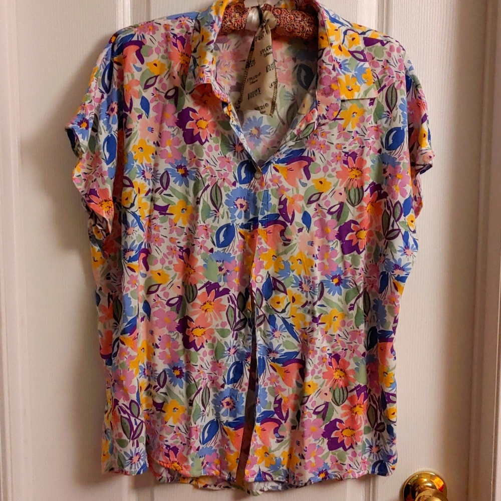 VTG MIsell Women's Floral Button Up Blouse
